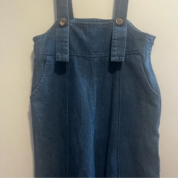 LE LIS Denim Jean Wide Leg Overalls - Picture 11 of 14